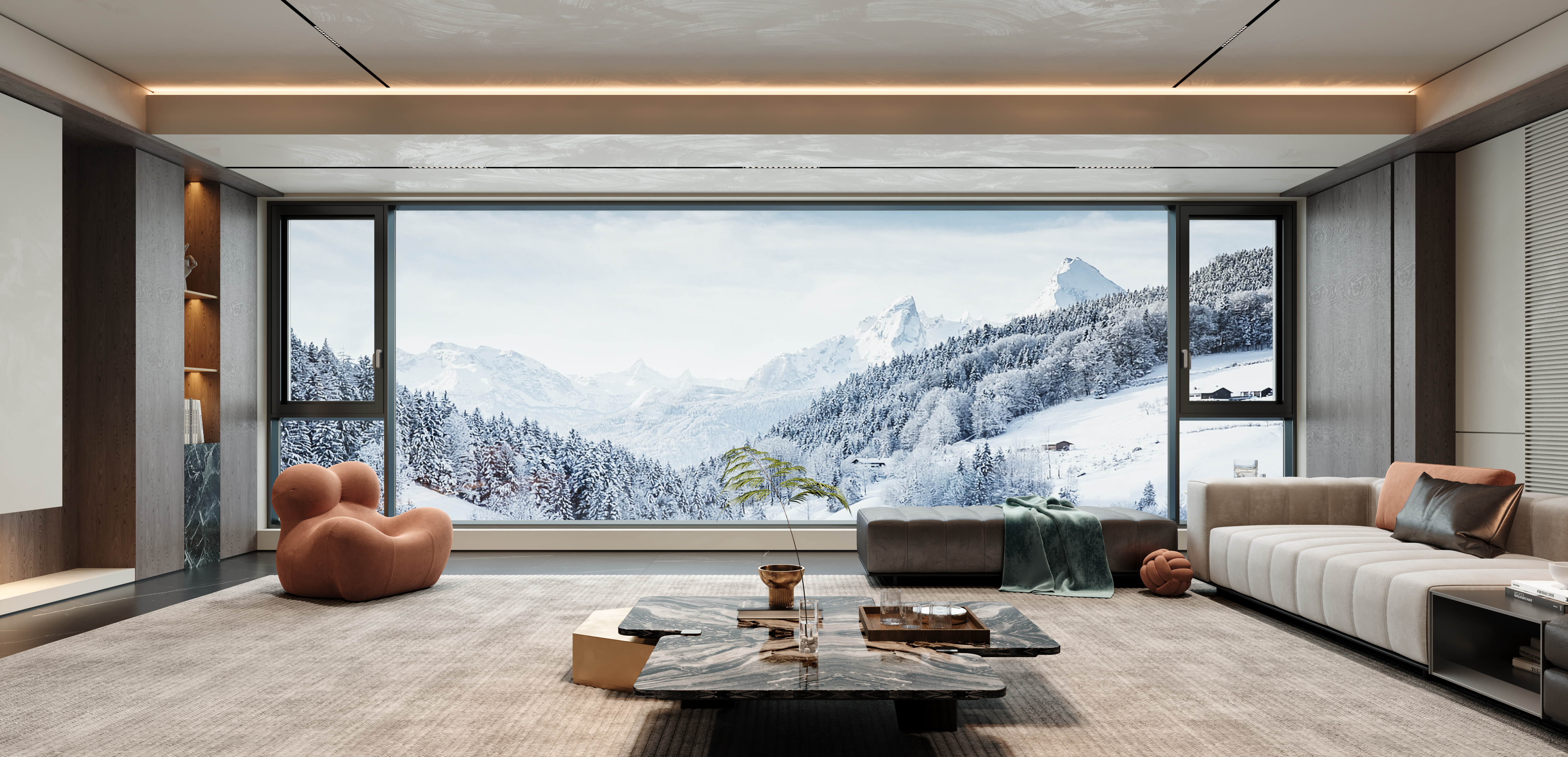 客厅雪景